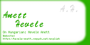 anett hevele business card